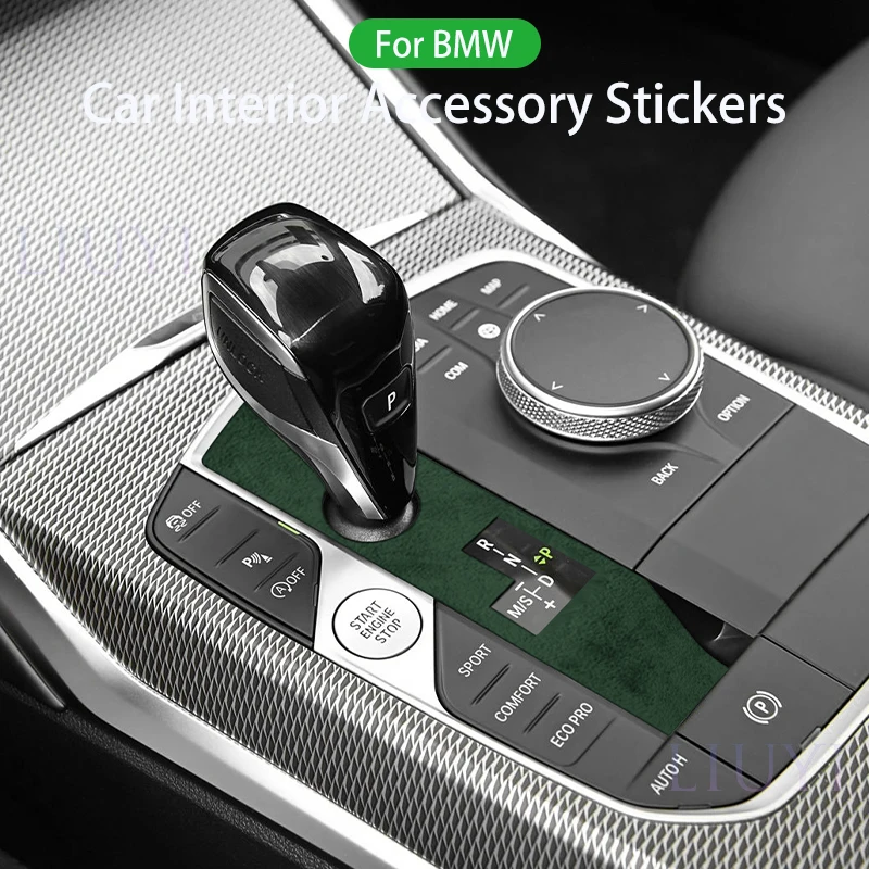 

For BMW 2 3 4Series Car Gear Shifter Panel Frame Sticker Made of Alcantara Interior Car Accessories