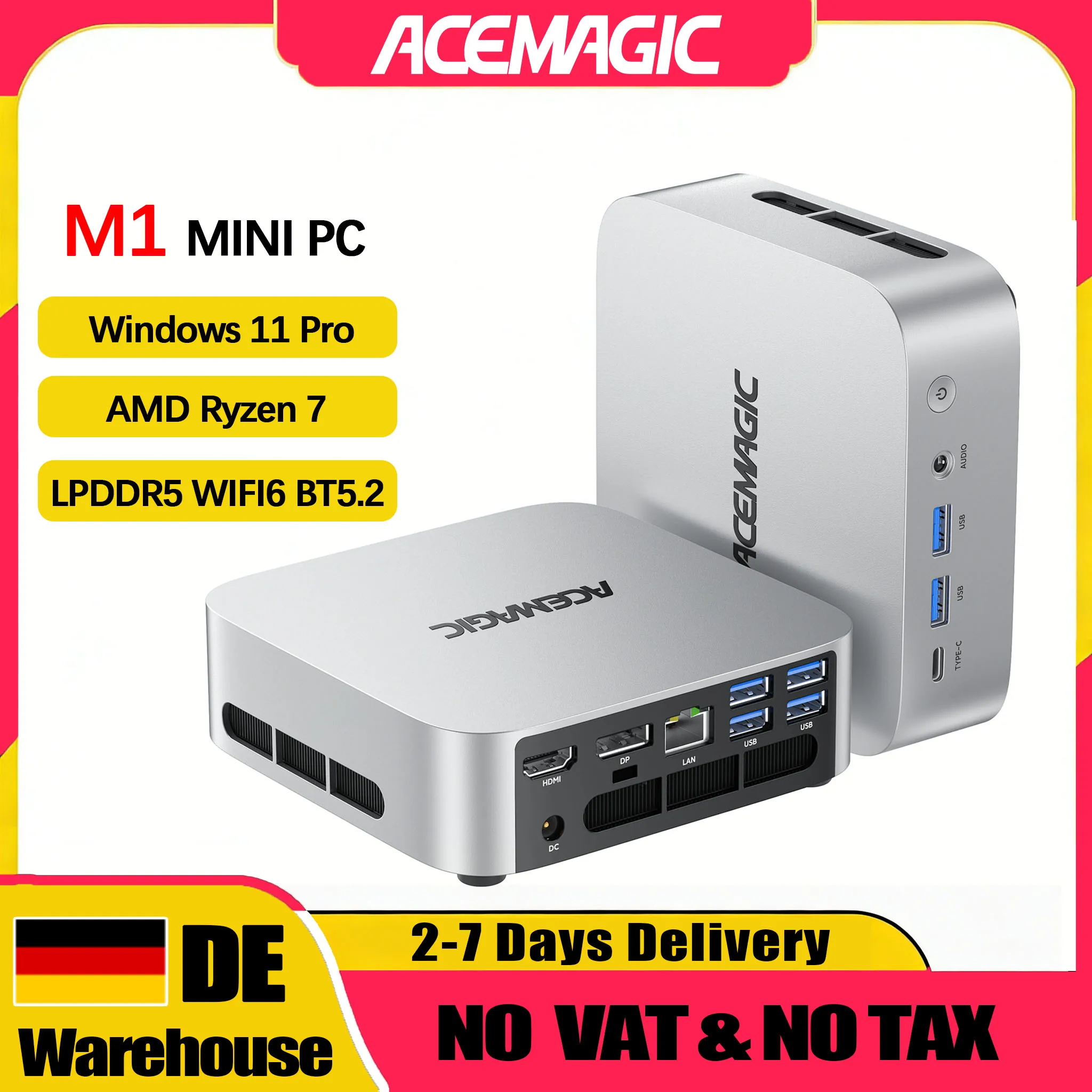ACEMAGIC M1 Mini PC AMD Ryzen 7 7735HS(8C/16T,up to 4.75GHz
