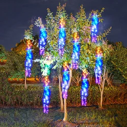 Tirvose im Freien führte Meteorsc hauer String Licht wasserdichte Weihnachts girlande Lichterkette für Party Hochzeit Garten Baum Dekoration