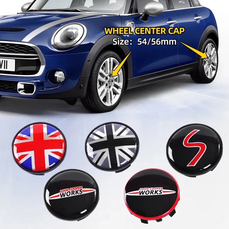 4pcs 54mm 56mm Car Rim Cover Wheel Hub Center Caps Badge Emblem for BMW Mini Cooper F54 F55 F56 F57 F60 R56 R57 R58 R59 JCW One