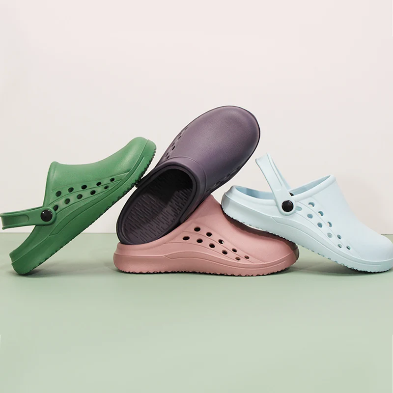Step-in Solid Color Medical Nursing Clogs Doctor Nurse Work Shoes for Women Men Scrub Slip on Shoes X06-02