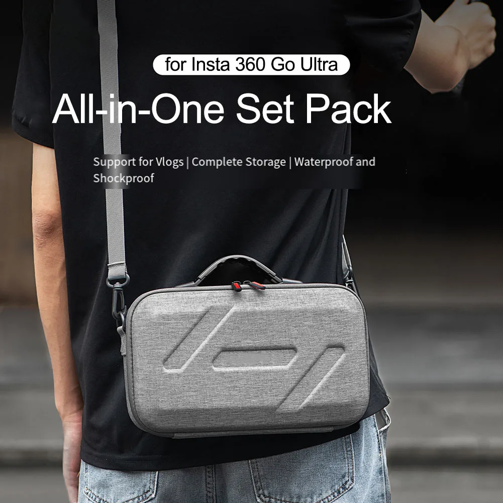 Thumb Camera Storage Bag 22.5x18.5x6.2cm Nylon Portable Waterproof Crossbody Handbag For Insta360 Go Ultra Protective Accessory