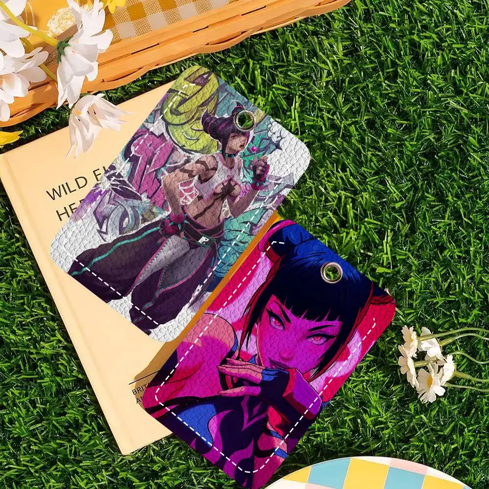 Game S-Street F-Fighter J-Juri Card Wallet With Keychain Fashion Print Bank Card Protective Holder
