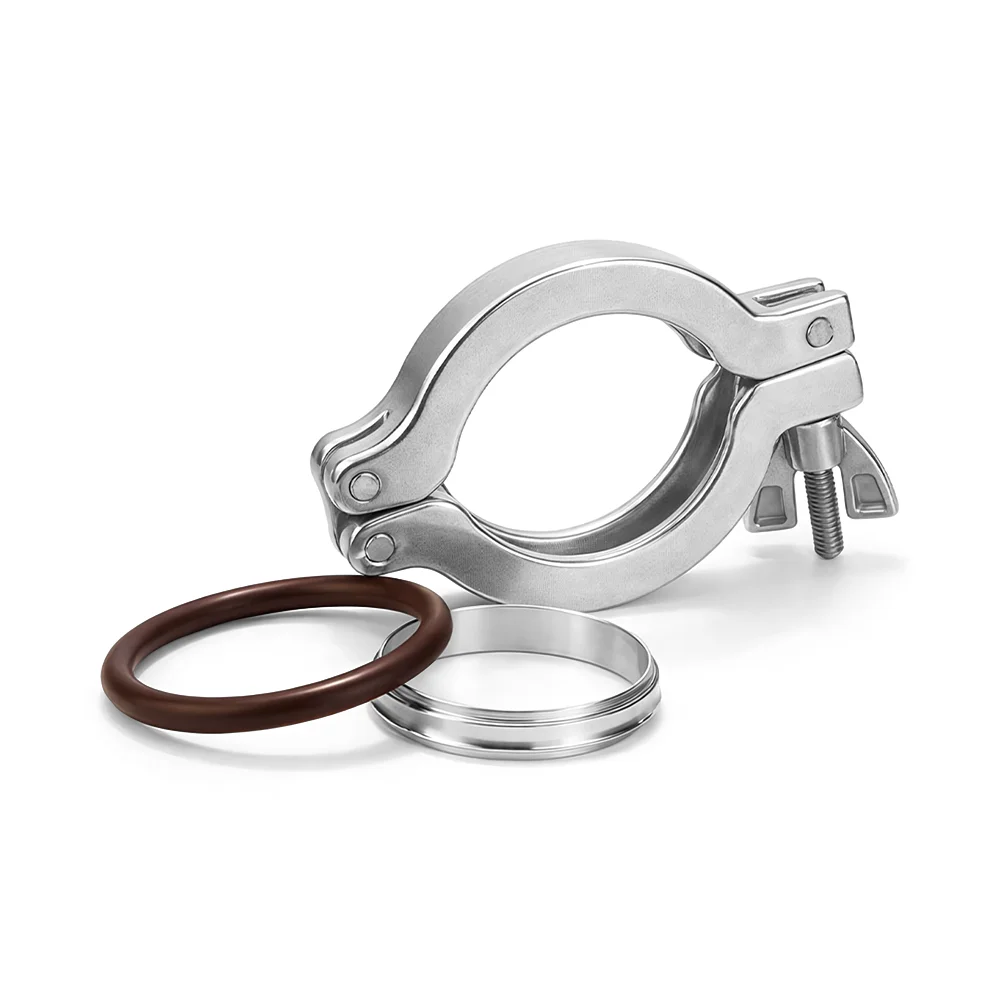 304 Stainless Steel KF Vacuum Quick Clamp With Stainless Steel Center Ring FKM O-Ring High Vacuum Flange Fitting KF16 KF25 KF40