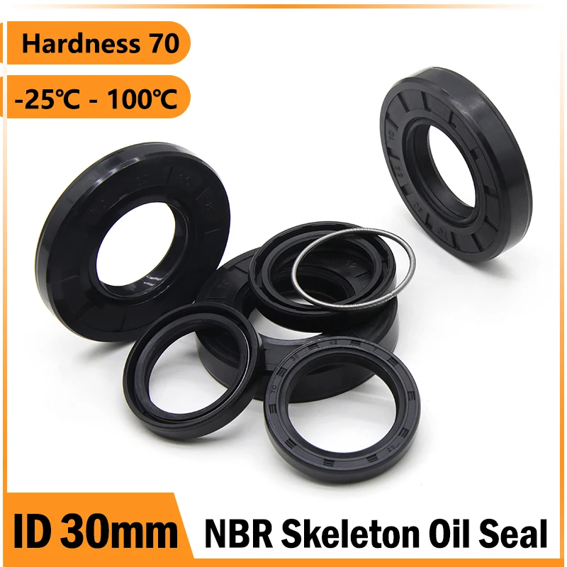 ID30mm NBR Oil Seal TC-30*38/40/42/45/46/47/50/52/55/58/60/62/65/70/72/75*5/6/7/8/10/12mm Nitrile Rubber Shaft Double Lip Gasket