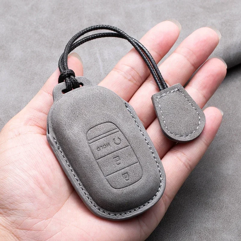 

Durable Anti-Scratch PU Leather Car Key Case Cover For Honda Civic 11th Gen Accord Vezel Freed Pilot CRV 21-23 Protective Shell