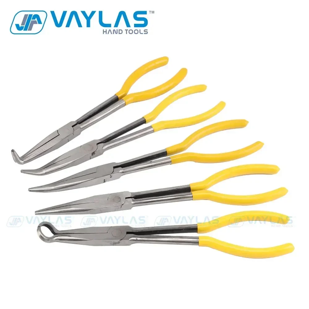 11 Inch Straight Tip 25 45 90 Degree Bent O Shape  Multi-functional Needle Nose Plier Mechanics Hand Tools