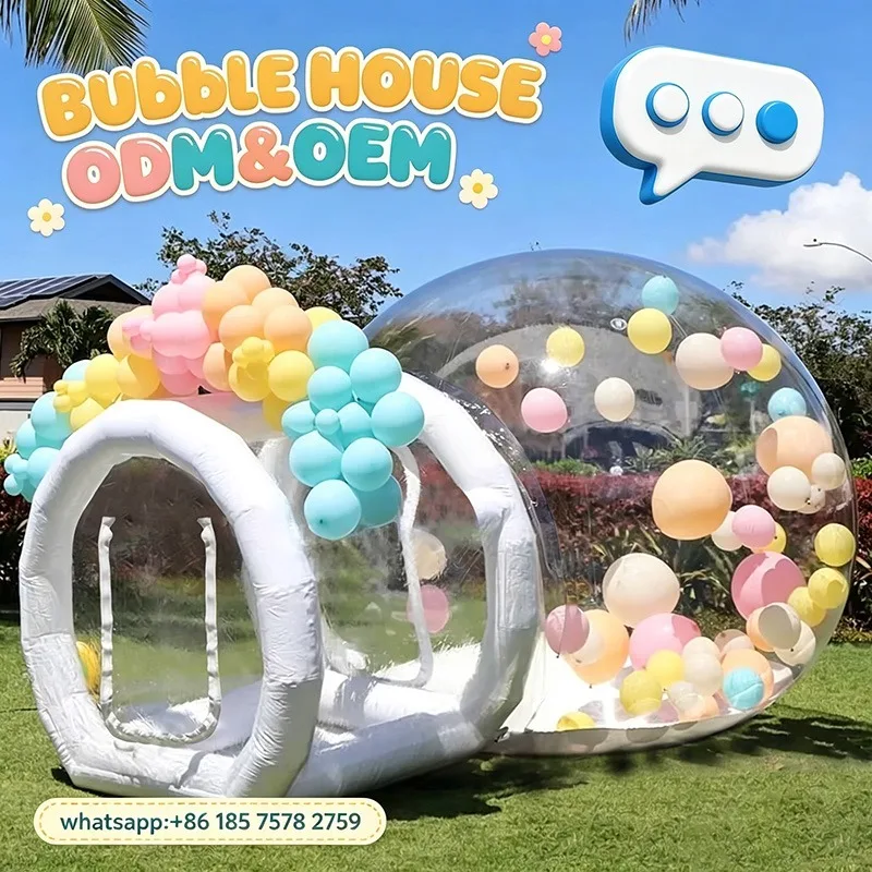 Transparent Inflatable Bubble House With Spring Trampoline,  Sky Balloon House for Balloon Party Advertising Event Decoration