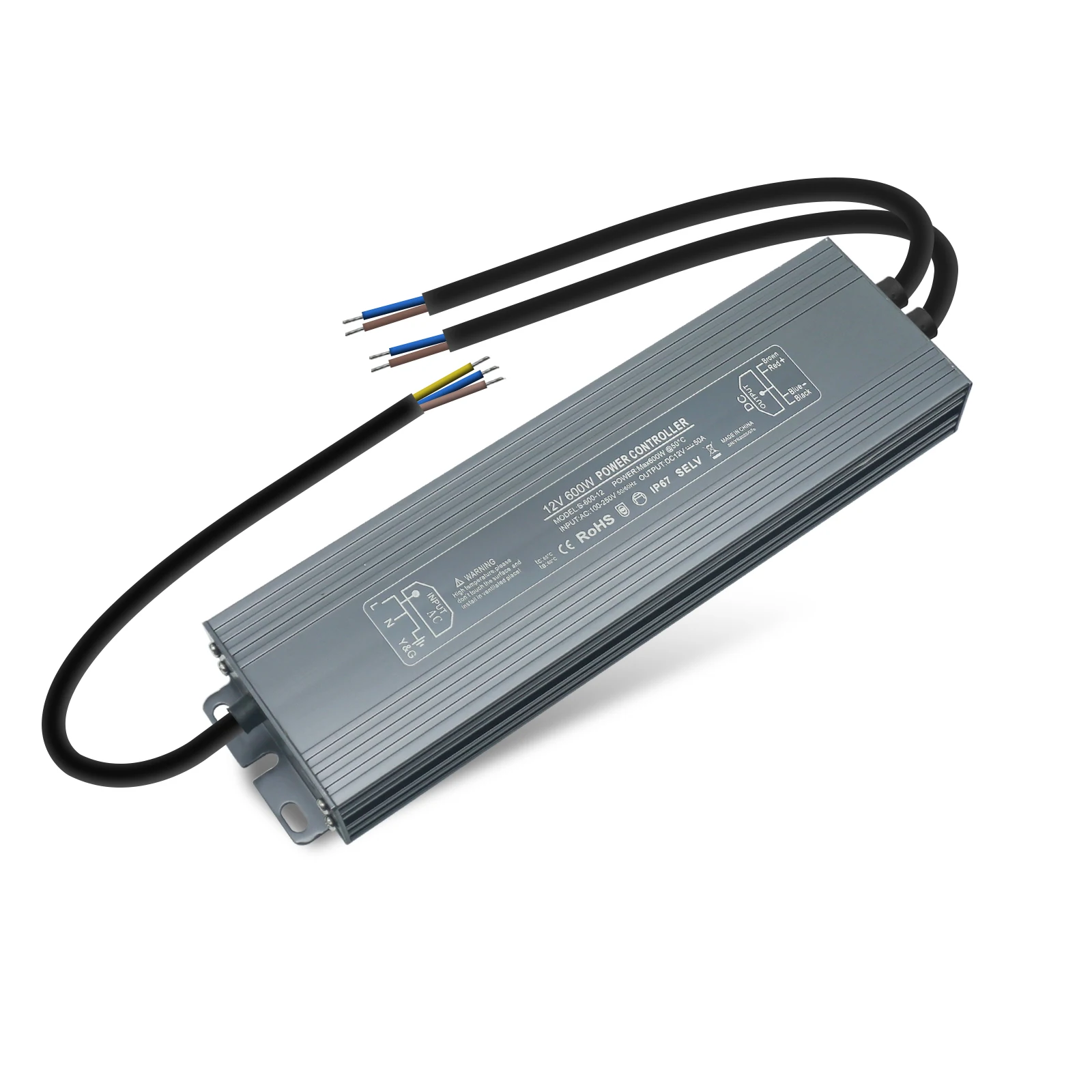 DC 12V 24V Waterproof Power Supply Transformer for LED Lights 60W 100W 200W 300W 400W 500W 600W Outdoor LED Driver Power Adapter