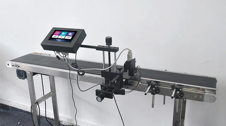 Impresora automática de inyección de tinta con transportador, código de lote, fecha de botella, resolución de Alta Definición en línea