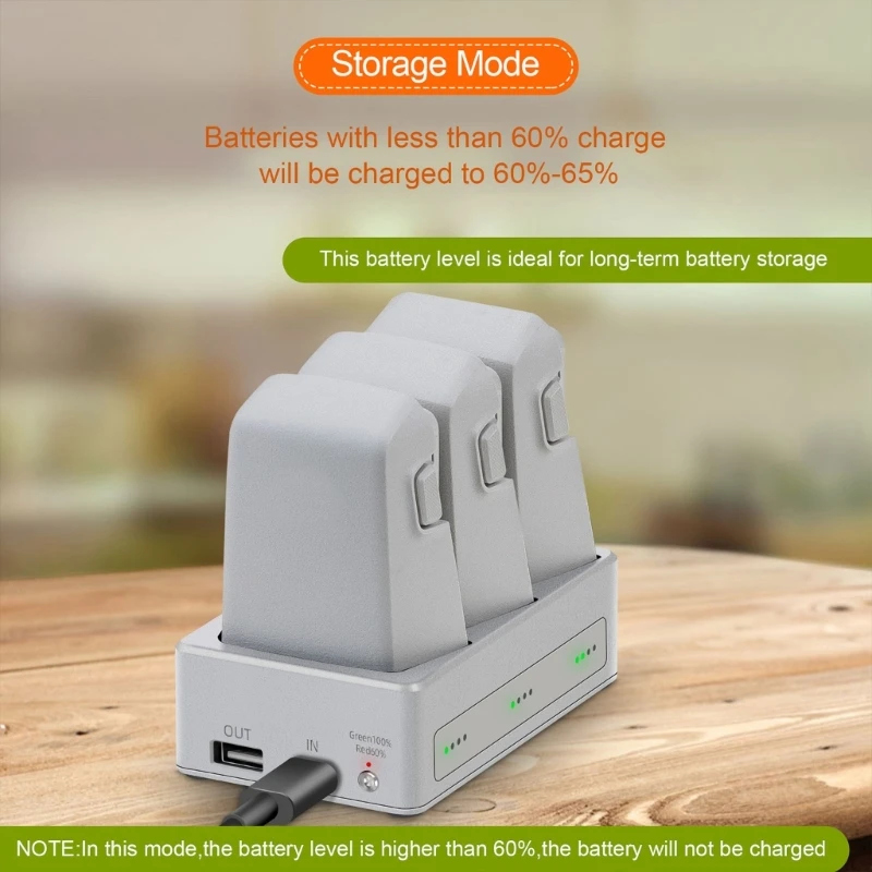 Hub de carregamento de bateria de 3 vias para dji flip drone bateria carregador rápido gerenciador de mordomo banco de potência para dji flip drone acessórios