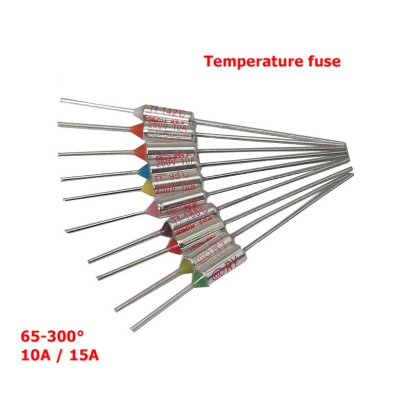 【10PCS】TF Thermal Fuse 10A15A 250V RY 75 85 90 95 100 110 115 121 125 130 133 135 142 155 165 172 175 185 192  240 280 ℃ Degree