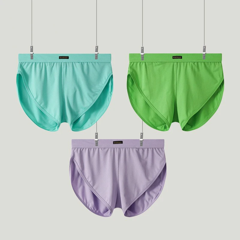 

Men's Underwear Athletic Shorts Low Waist Ice Silk Quick Dry Mesh Breathable Boxer Briefs