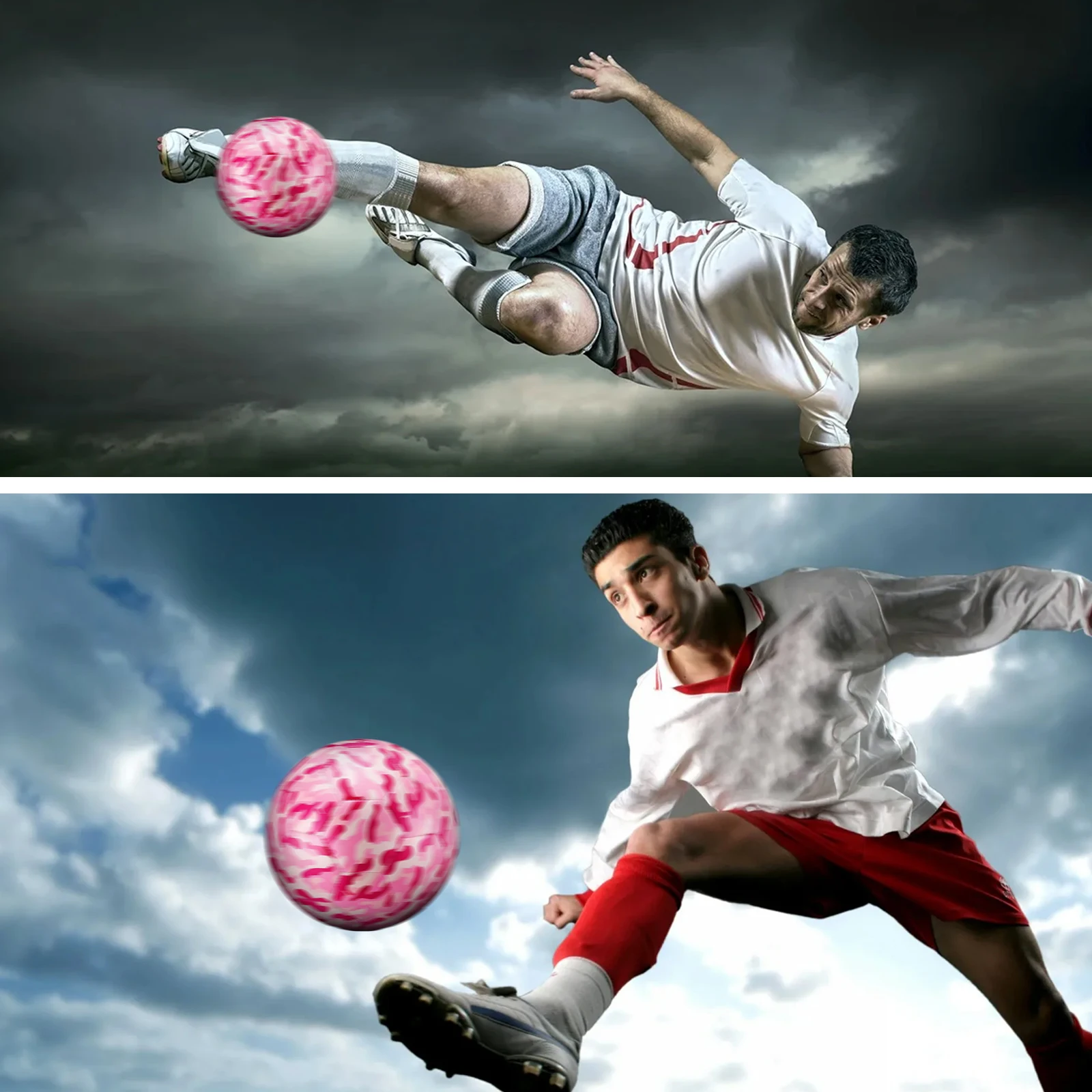 Bola Sepak Perempuan Berbagai Aplikasi Dengan Pompa Mudah Dibawa Bola Sepak Kamuflase
