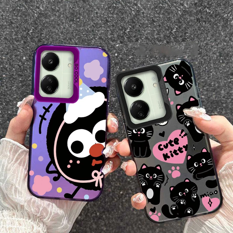 Funda de teléfono con cara sonriente y mariposa para Xiaomi Redmi 13C 4G Note 13 Pro 5G Poco C65 X6 M6 Pro, funda de silicona TPU a prueba de golpes