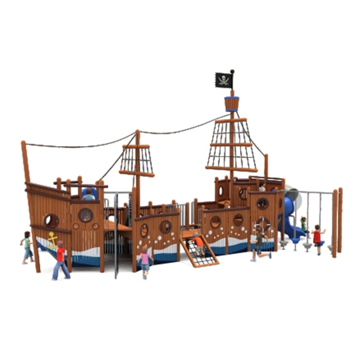 High-quality Outdoor Playground Pirates Boat Slide Combination Children's Outdoor Equipment Amusement Park Pirates Boat