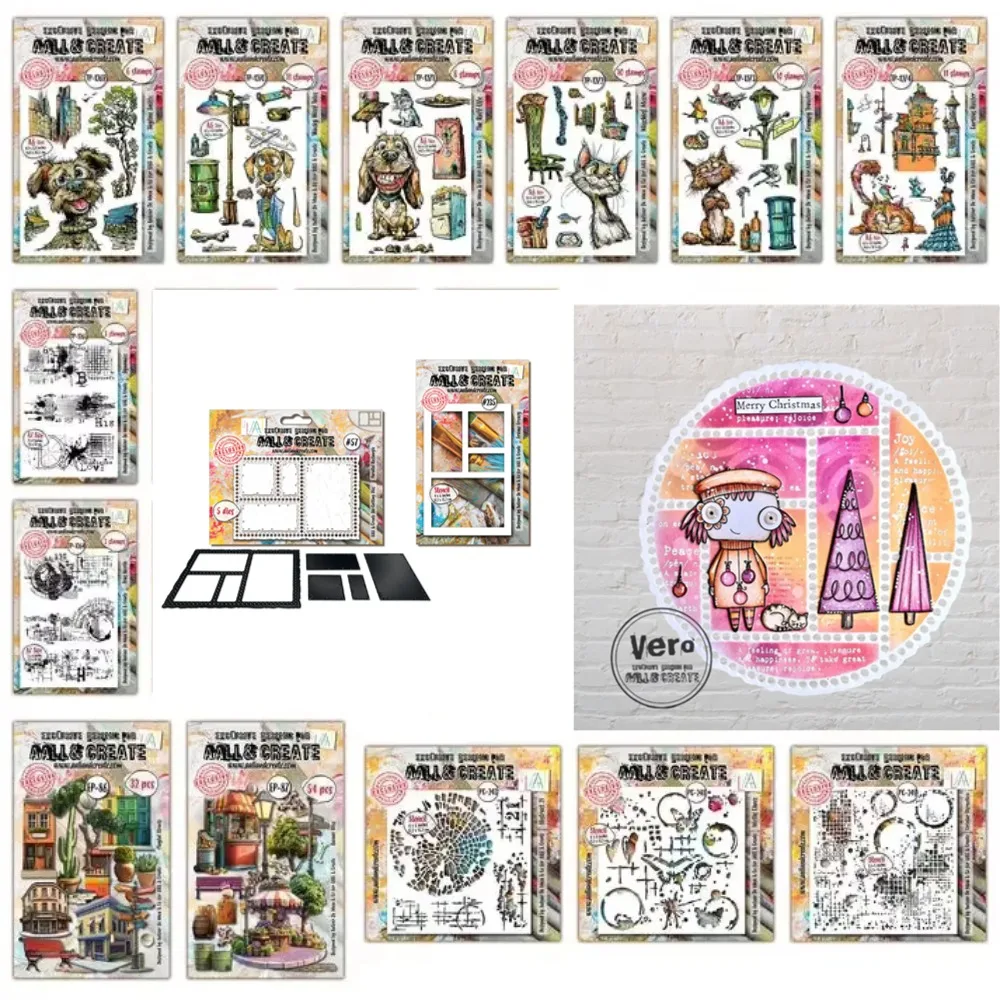 

cat and dog 2025 New Metal Cutting Dies And Stamps Scrapbook Diary Decoration Stencil Embossing Template DIY Greeting Card