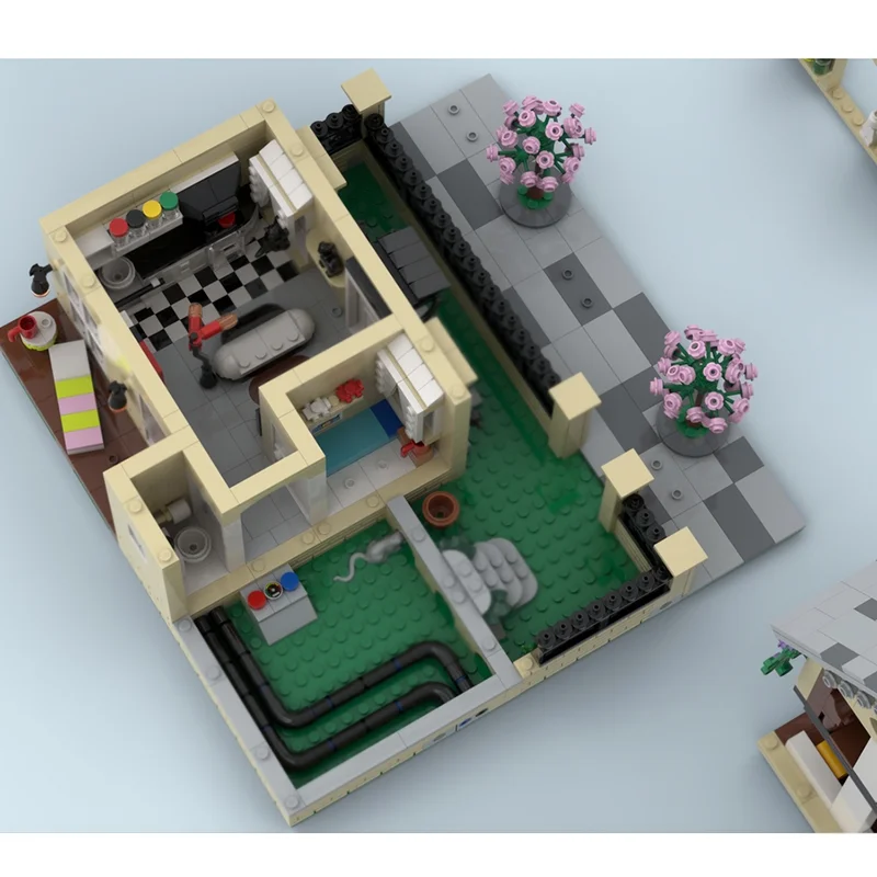 Street View Moc Building Blocks Magic Kingdom Town Square Confectionary Model Technology Brick  Assembly Construction Toy Gift