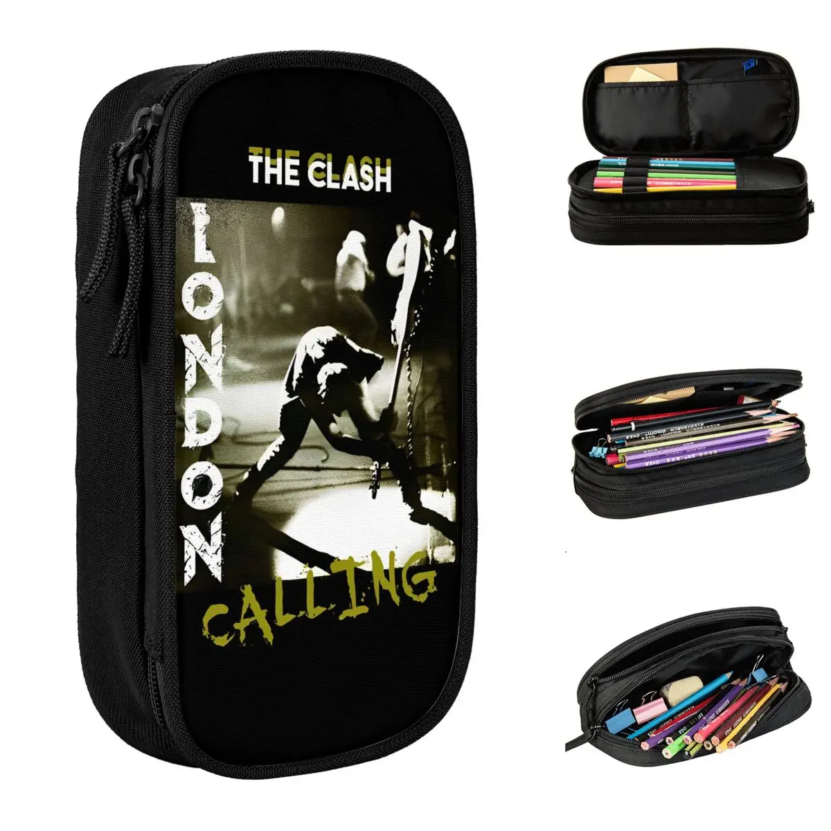 The Clash London Calling Pen Box Double Layer Large Capacity Kids School Supplies Pen Case Gift