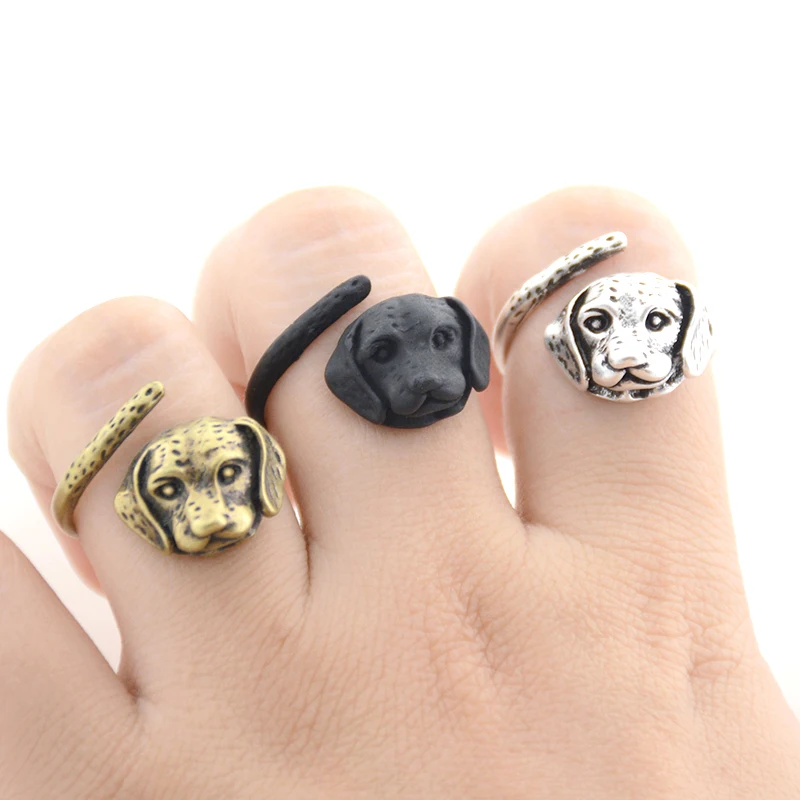 Vintage Jack Russell&Boxer Ring Men Kpop Anillos Boho Cute Dog Anel Couple Rings For Women Jewelry Friend Aneis Anniversary