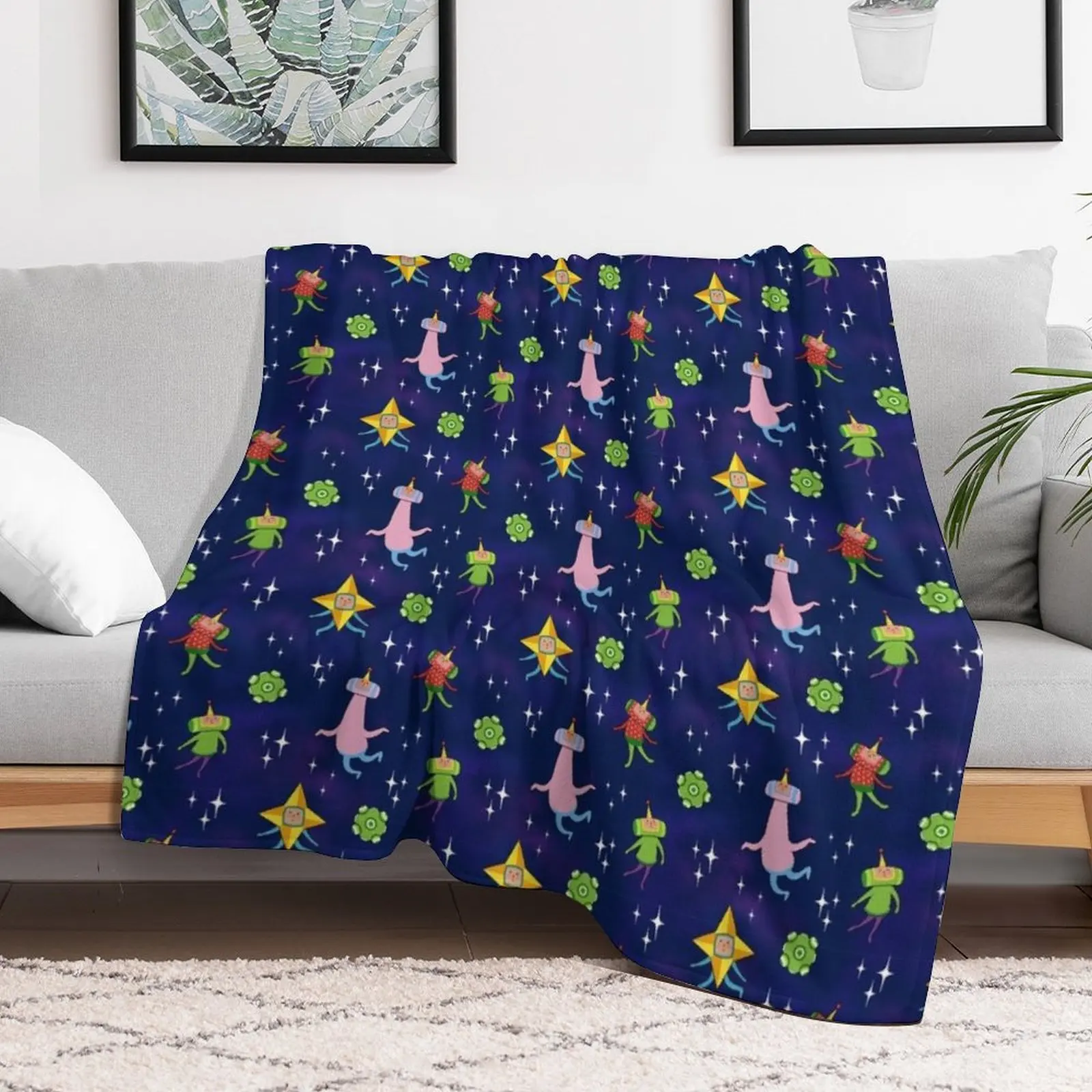 Katamari Space Pattern Throw Blanket Decorative Beds Cute Blankets