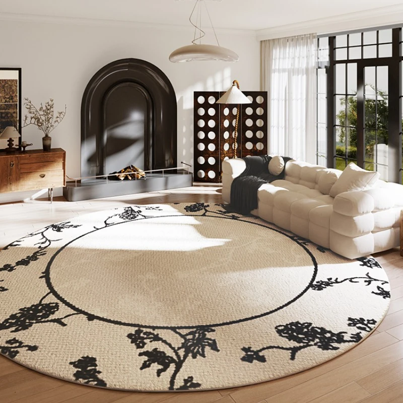 Carpet for Living Room Light Luxury Round Soft Coffee Table Rug Modern Simple Plush Fluffy Bedroom Bedside Mat Alfombra 거실 카펫