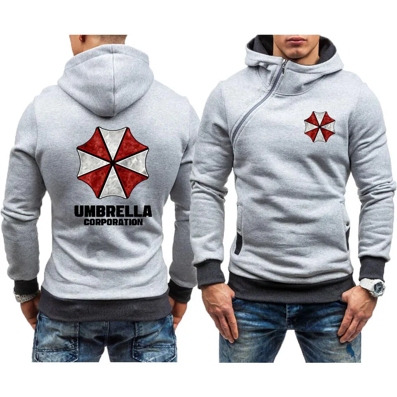 Spring Autumn Hoodie Sweatshirt Umbrella Corporation Print Men Streetwear Fleece Zipper Hooded tracksuit  Harajuku Pullover