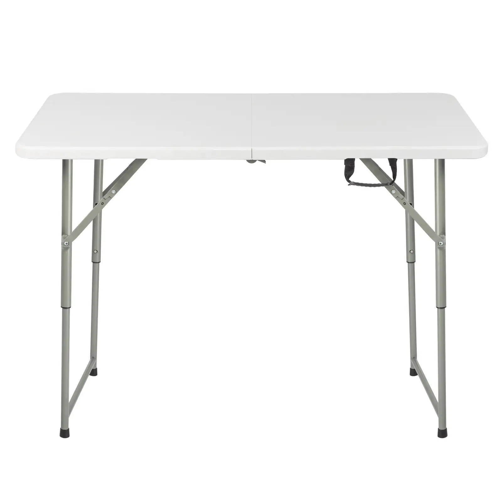 

4ft Folding White Plastic Patio Lift Table - Portable Outdoor Dining & Event Furniture