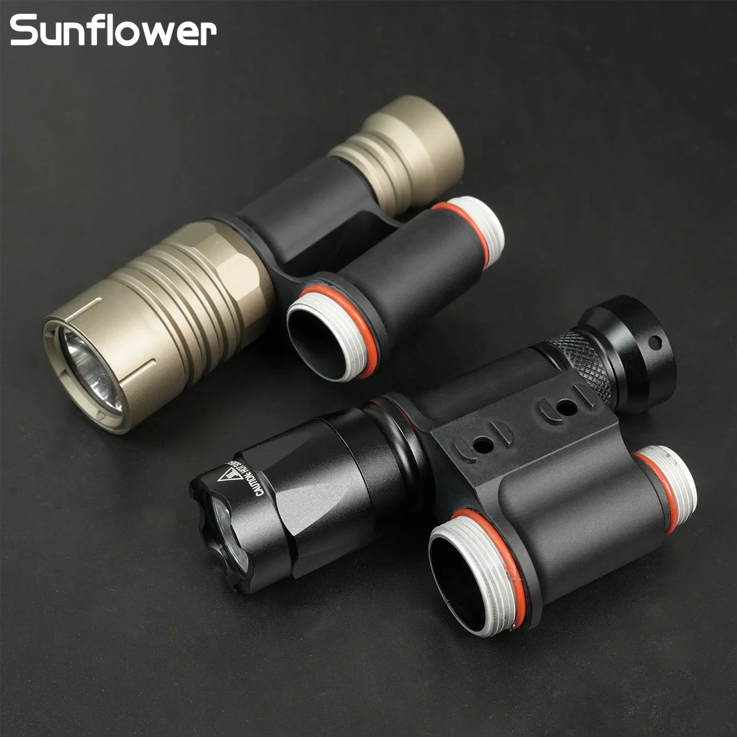 

Крепление для фонаря M300V M600V PLHv2 MLOK, адаптер для крепления на корпус с двумя световыми модулями, с отсеком для батарей 18350 16340, тактический аксессуар