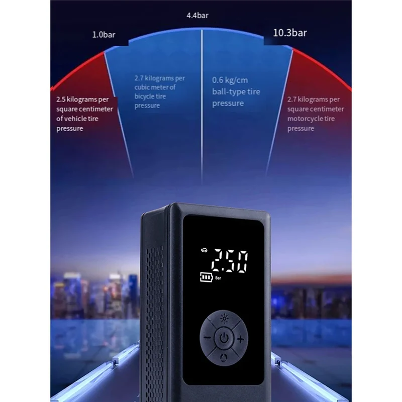 BMBY-bomba de aire multifuncional, Inflador de neumáticos eléctrico portátil de alta potencia para coches, motocicletas, camiones, remolques, accesorios para coche