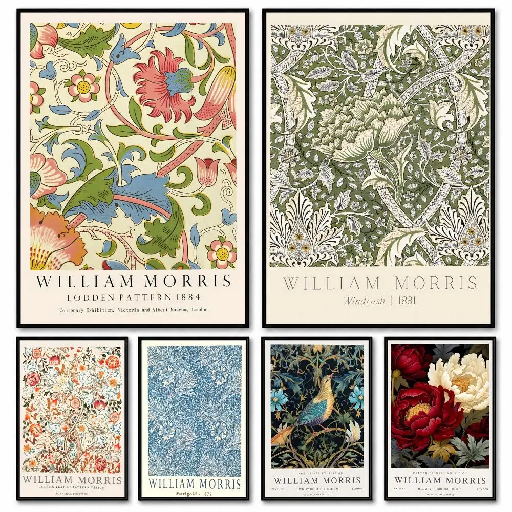 Nordic Plant William Morris Art Hanging Poster Room Decor Home Wall Art Printing Waterproof Garage BedRoom Posters Gift