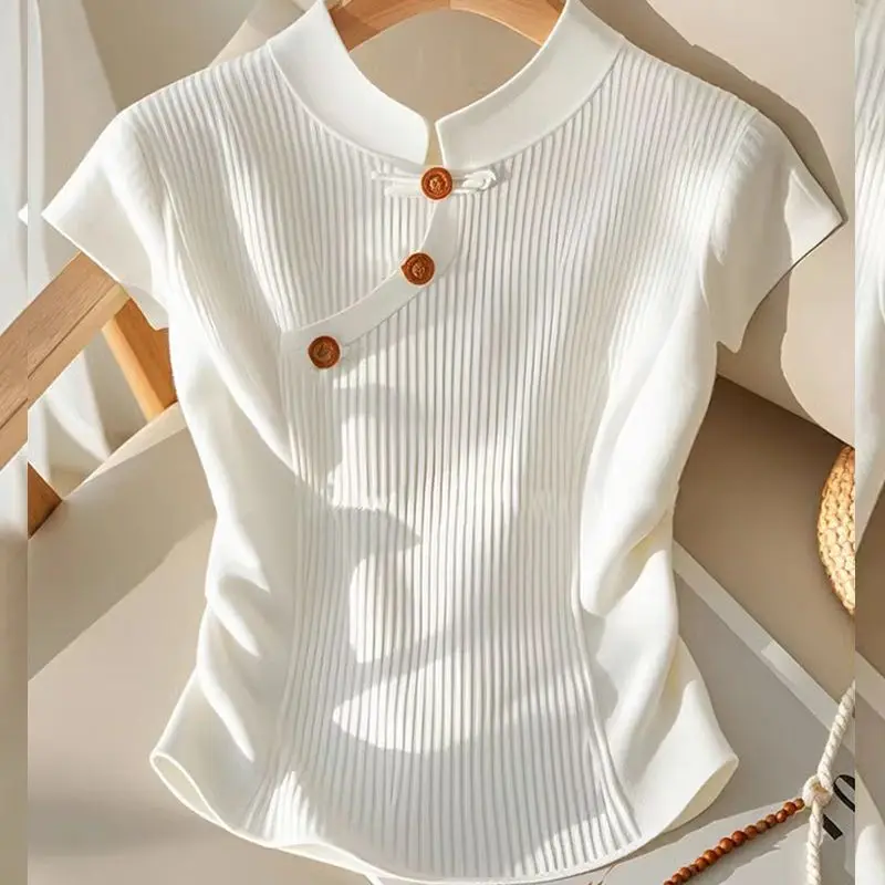Primavera Estate Nuove donne a maniche corte maglione O-Collo Jacquard Hollow sottile maglieria maglione pullover Lady maglione lavorato a maglia Top