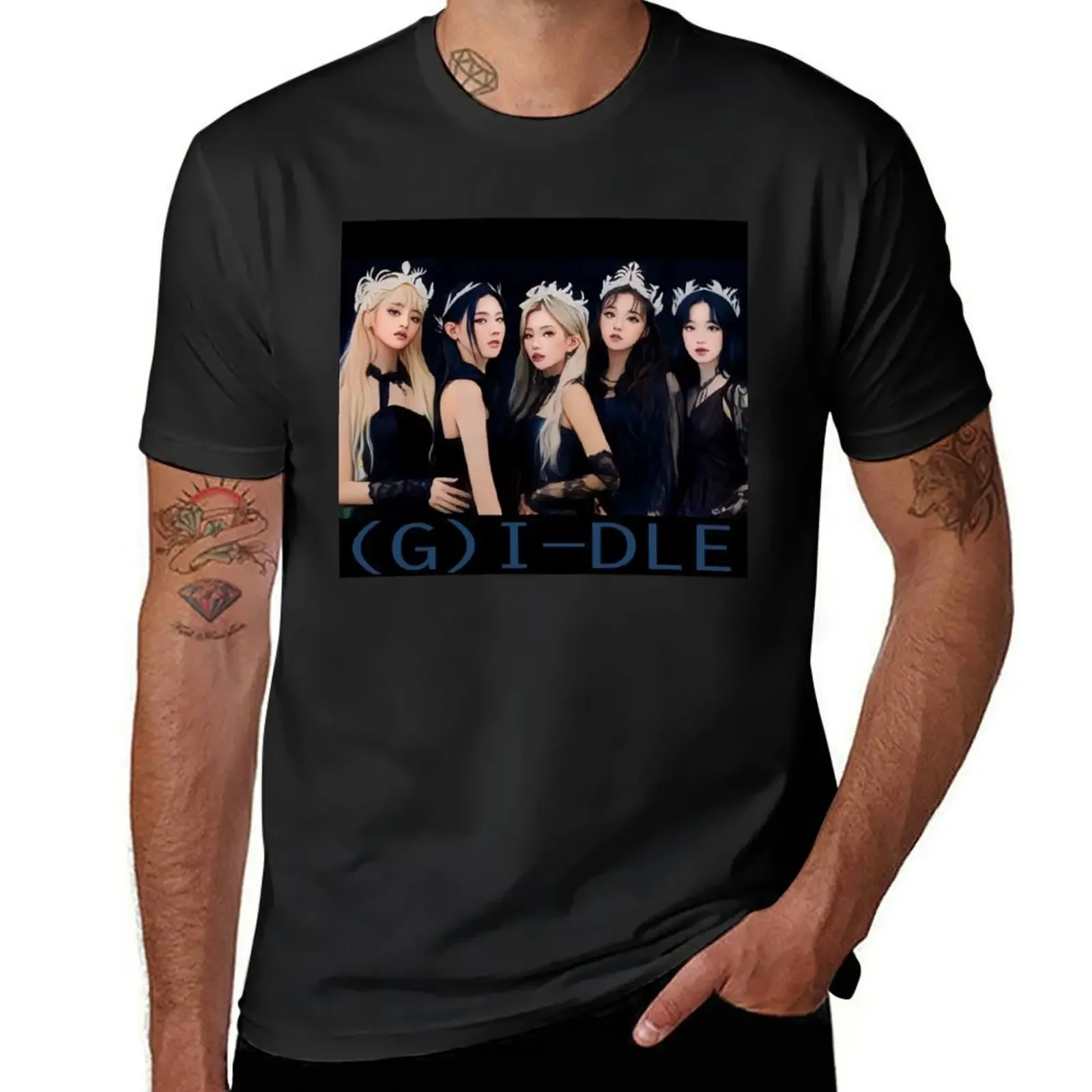 

(G)I-DLE Never Die Group T-Shirt graphics Aesthetic clothing big and tall t shirts for men