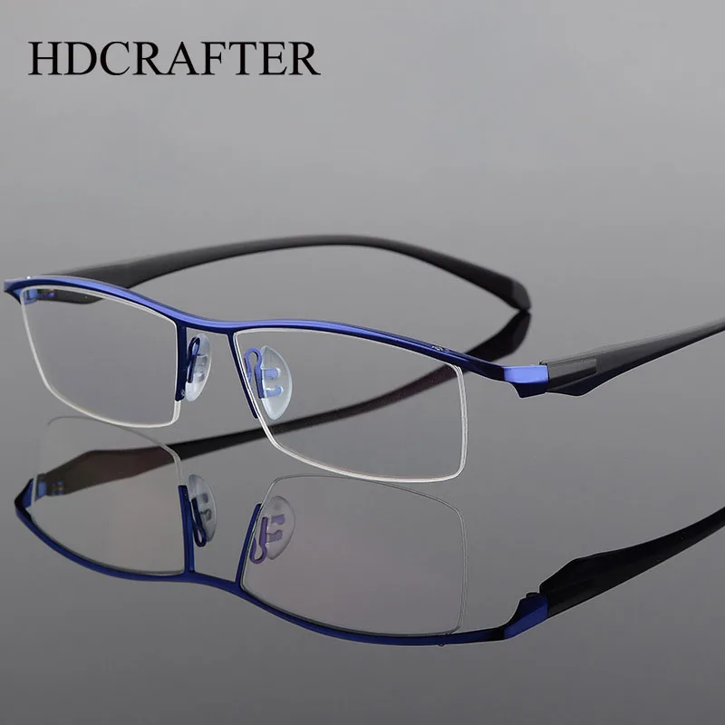 

HDCRAFTER Men's Half Glasses Frames Titanium TR90 Optical Eyeglasses Frame Progressive Myopia Prescription Spectacles Frame