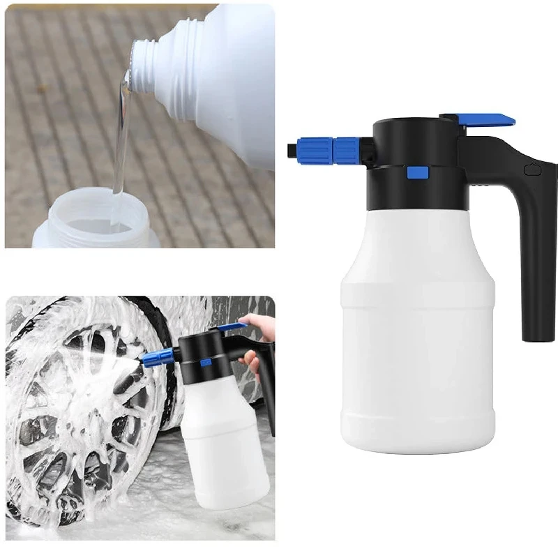 

USB Rechargeable Electric Foam Spray Head For Cars 1.5L Electric Snow Foam Sprayer Suitable For Car Window Cleaning