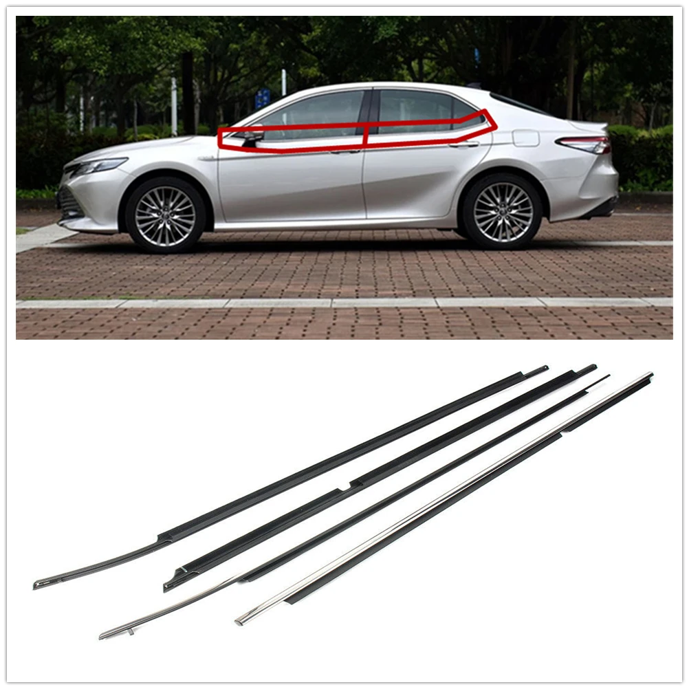 

For Toyota Camry 2012-2014 Car Exterior Window Door Trim Sealing Strip Weatherstrip Waterproof Glass Seal Gasket Shade Cover Kit