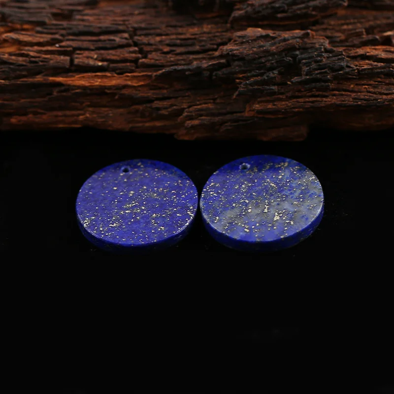 Natural Lapis Lazuli Round Disc Shape Earrings Beads For Jewelry Making , DIY Jewelry, Gemstone Earrings,Gemstone Jewelry