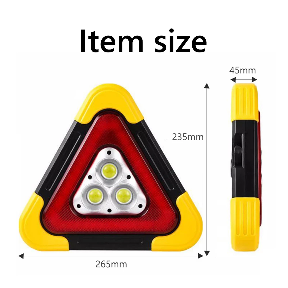 Multifunctional Car Emergency Car Repairing Warning Light Triangular Roadside Warning Light Solar Warning Light Foldable