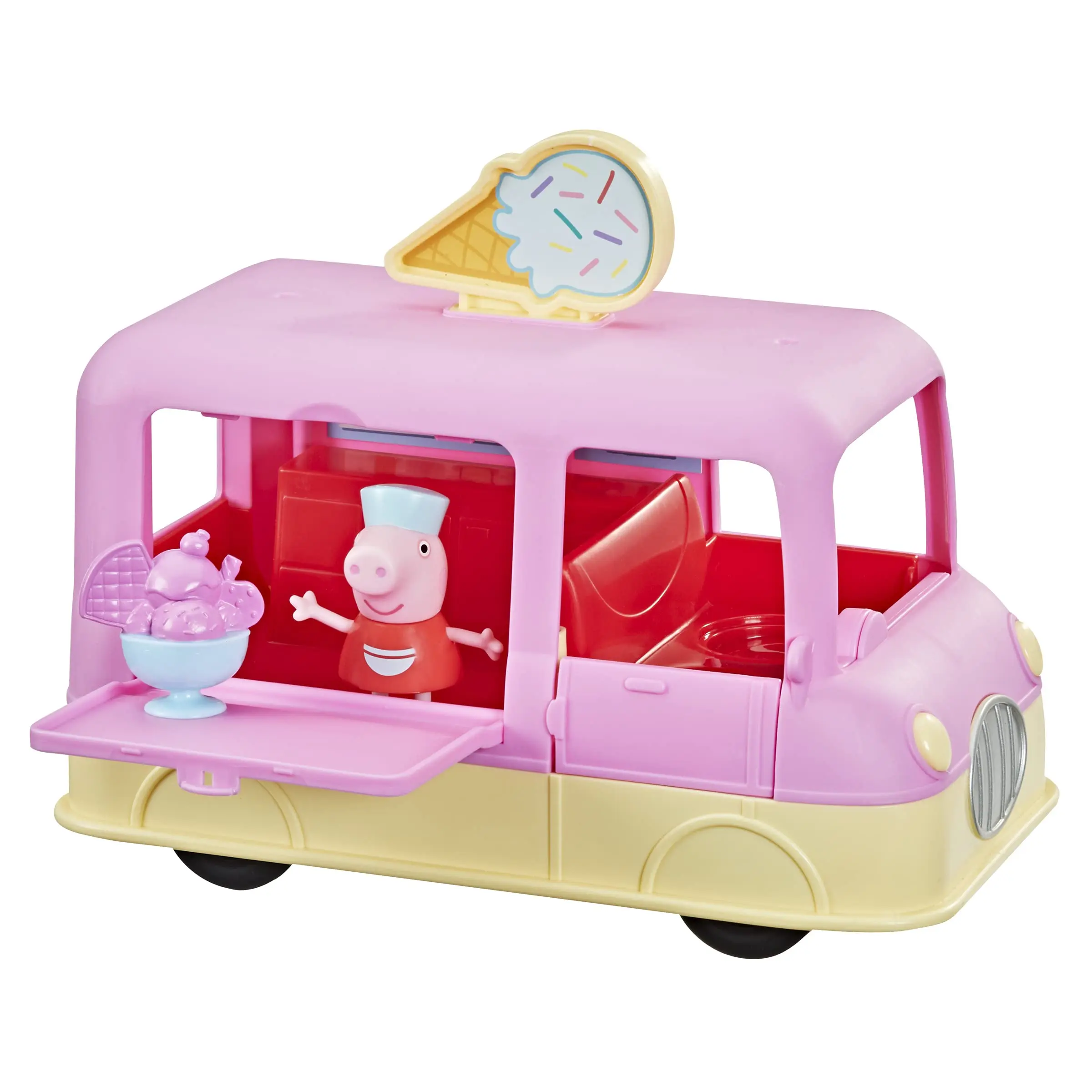 Peppa Pig Peppa’s Adventures Peppa’s Ice Cream Truck Vehicle Preschool Toy Anime Figure Cartoon Animal Models Collectible Girls