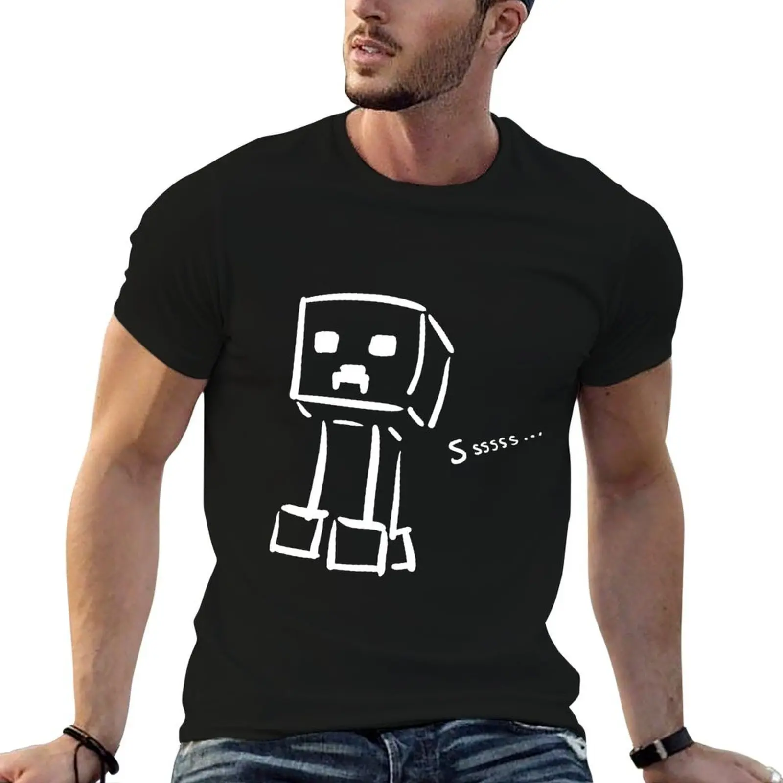 

Creeper Drawing T-Shirt t shirts for man slim fit man t shirt heavy cotton T-Shirt