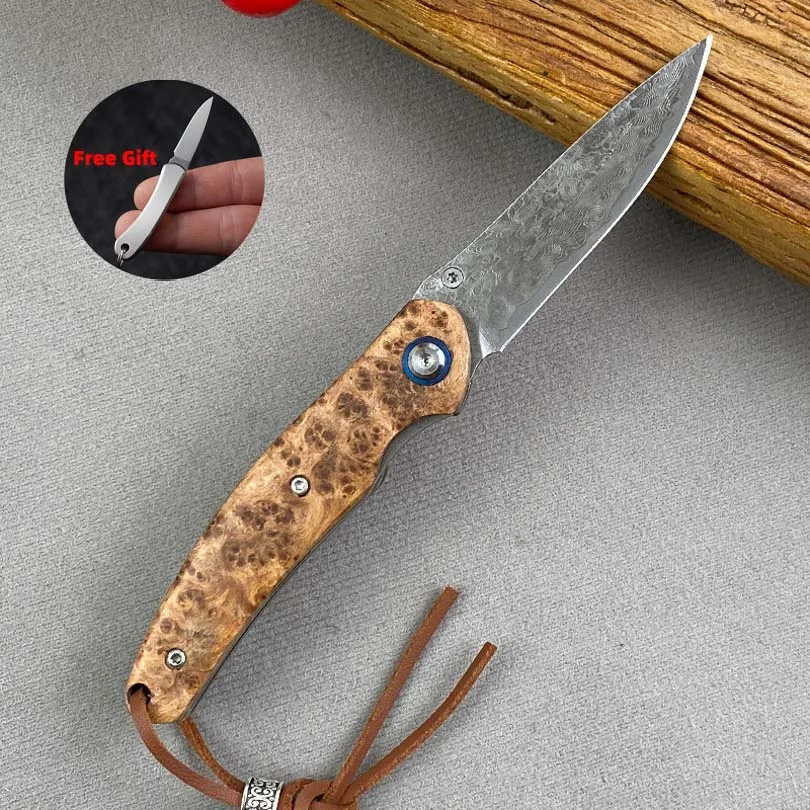 

Складные ножи из дамасской стали, деревянная ручка Thuja, уличный нож ручной работы, нож EDC, портативные ножи для распаковки