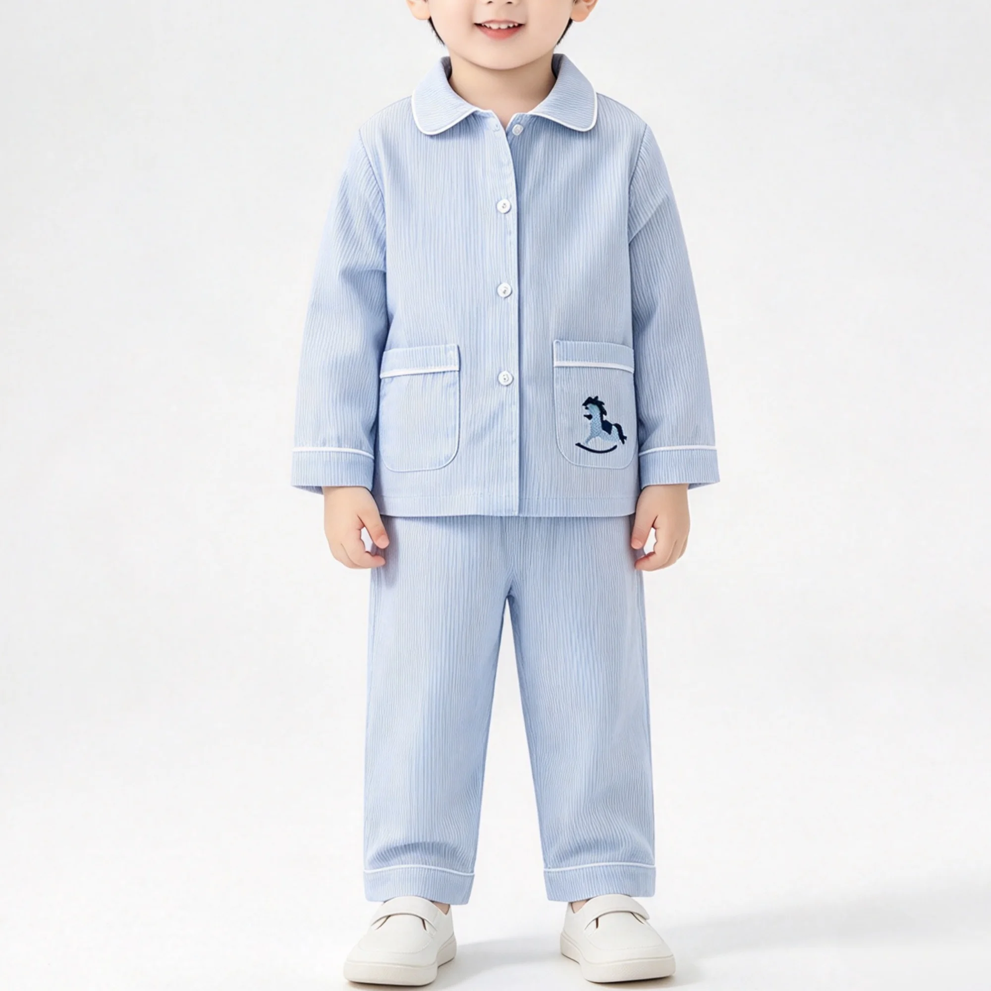 Girls Boys Pajamas Set Spring Autumn Toddler Stripe Cotton Baby Sleep Suit 2pcs Children Sleepwear Sleep Wear For Daily Wear