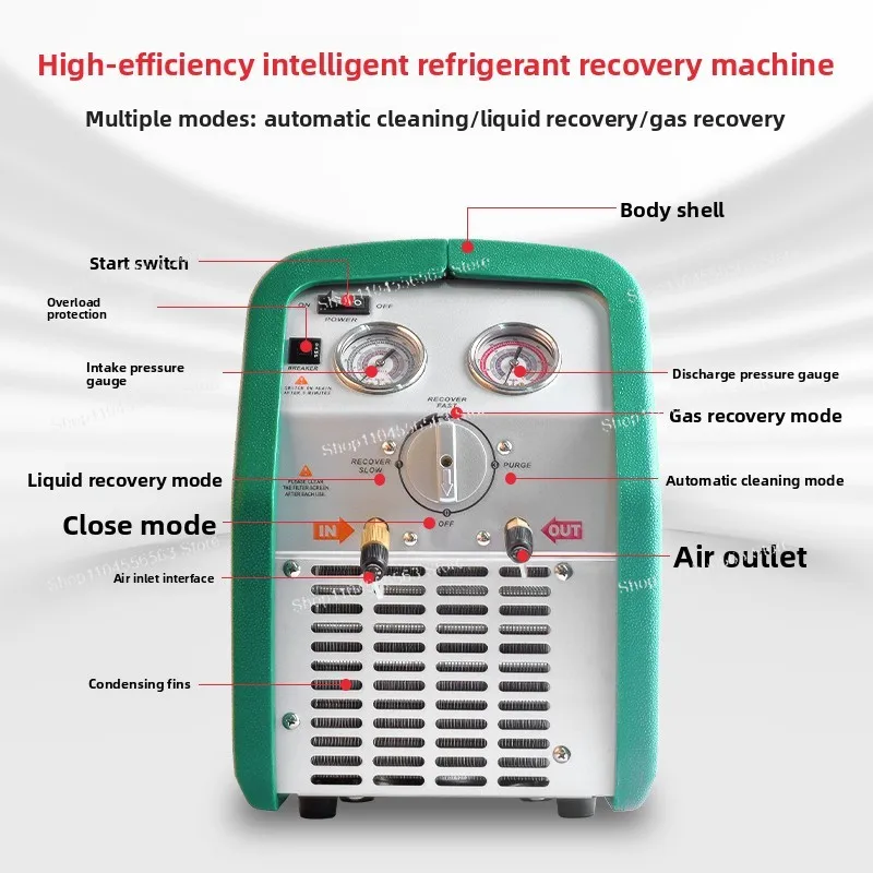 Dual-cylinder refrigerant recovery and injection machine for air conditioners and refrigerators - for reclaiming Freon