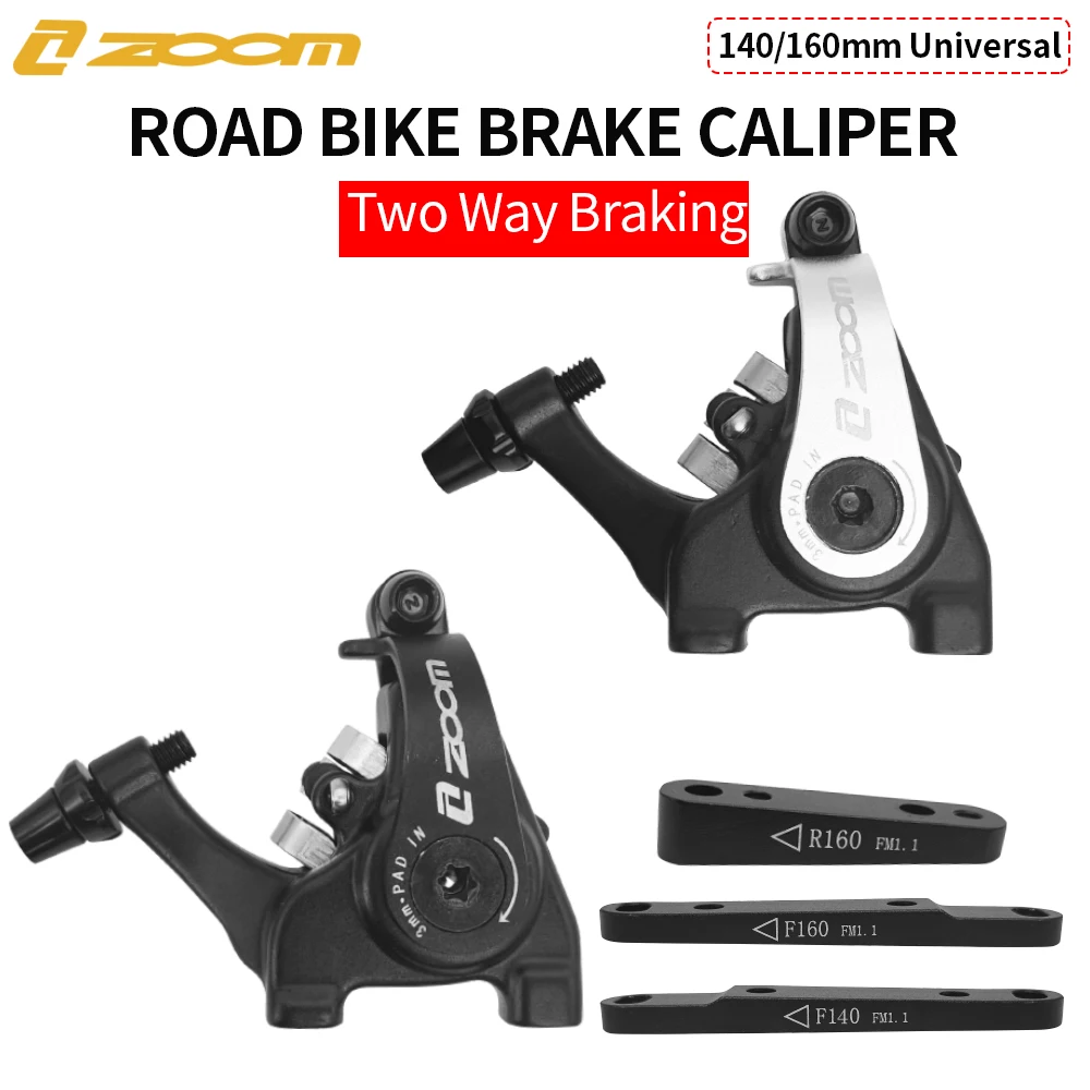 ZOOM HB700 Road Disc Brake Gravel Bike Mechanical disc Flat Mount Caliper Double Piston Bilateral Drive MD-C550 140 160mm