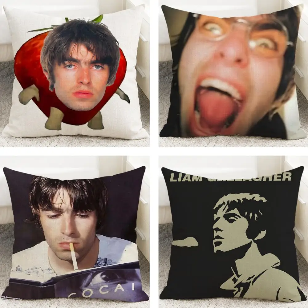 Singer Liam Gallagher Cushion Cover Cushion Covers Natural Linen Breathable Sofa Bedroom Decor Pillowcase