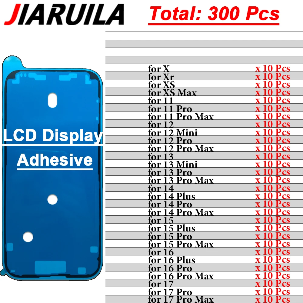 340Set to 130set Waterproof Sticker For IPhone 11 12 13 14 Pro Max 8 Plus 16 17 Air Adhesive Pre-Cut LCD Screen Frame Tape Glue