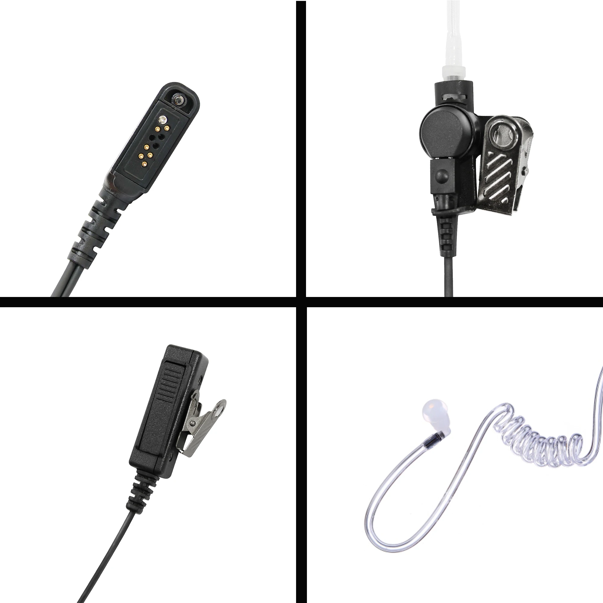 VBLL FBI Style PTT Mic Headset Acoustic Earpiece For F50 F3061 F3161 F4061 F4161 Two Way Radio