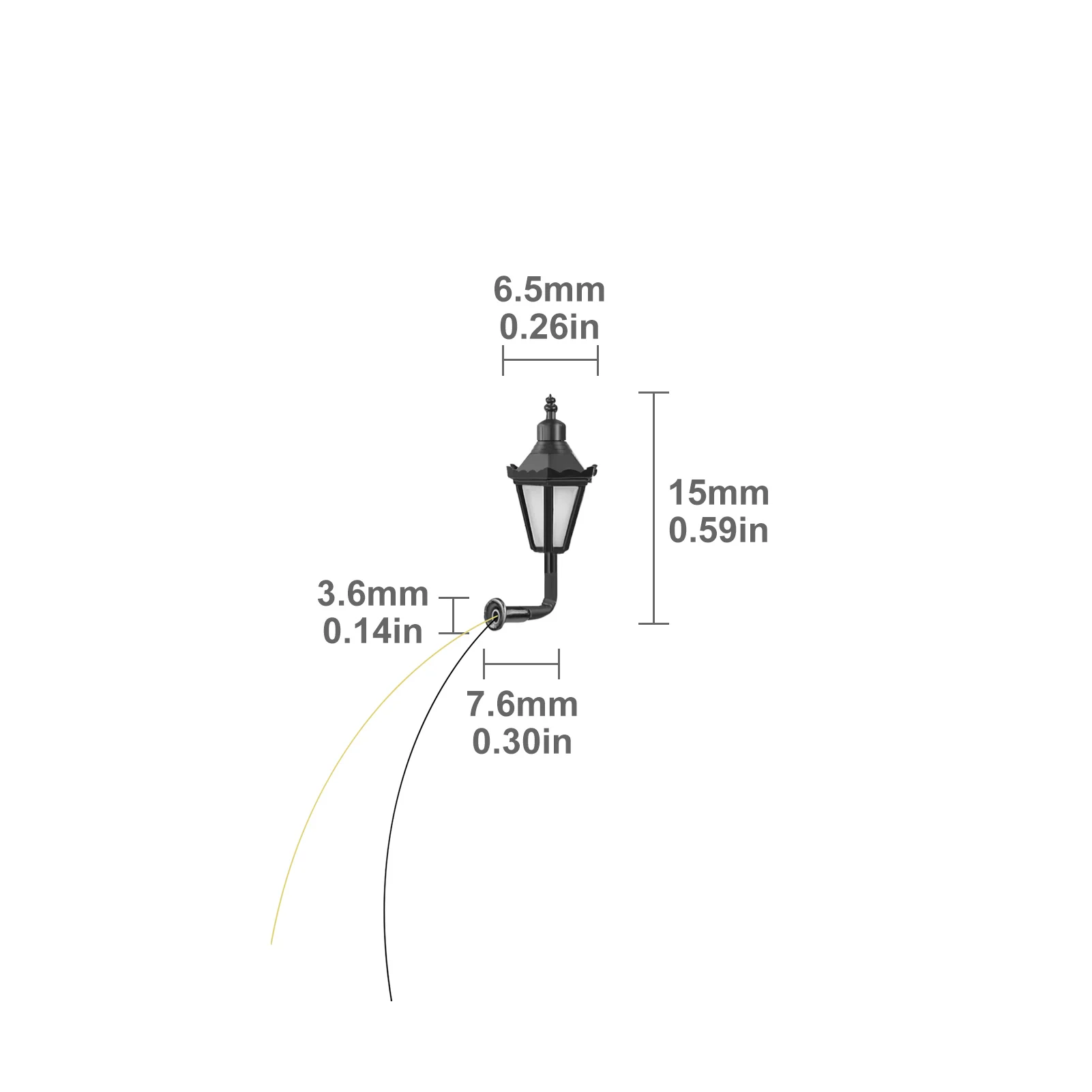 

5pcs Model Railway 1/200 Outdoor LED Lamppost Lamps Wall Lights Z N Scale 12V New LBD06