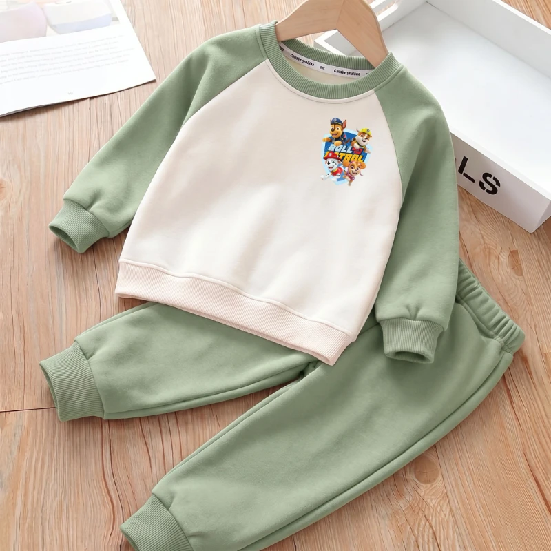 2026 Autumn New Style Children's Paw Patrol Printed Casual Hoodies and Long Pants Two Piece Sets Boys Tracksuits Sweatshirts Set