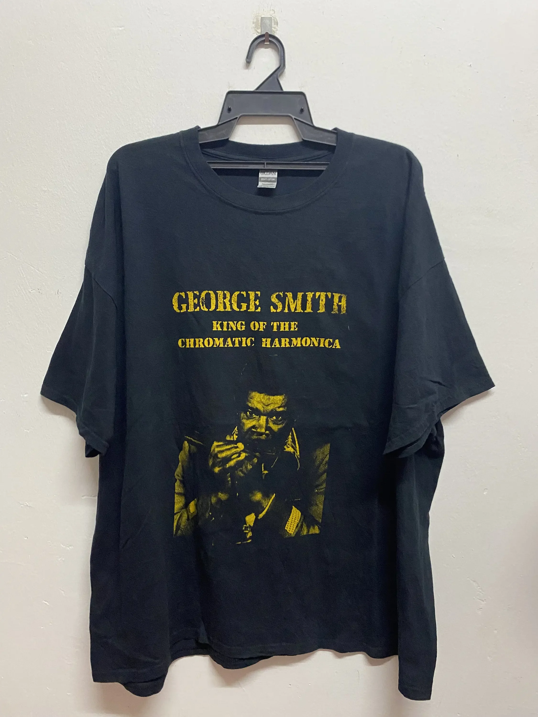 George Smith King Of The Chromatic Harmonica Blues Miles Davis T Shirt Vintage Band Rock Blue Notes Size L